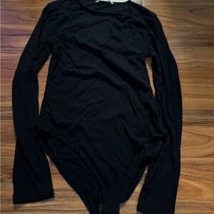 Mango Black Long-Sleeve Bodysuit